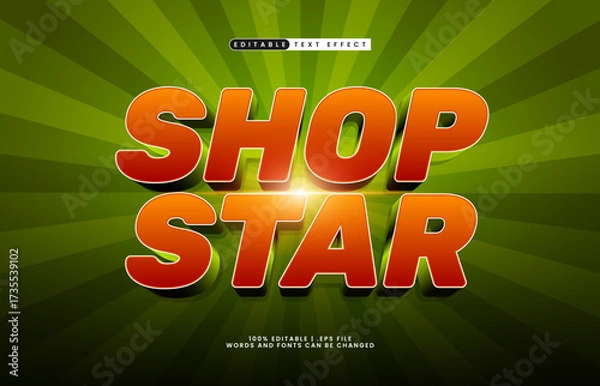 Fototapeta shop star editable text effect