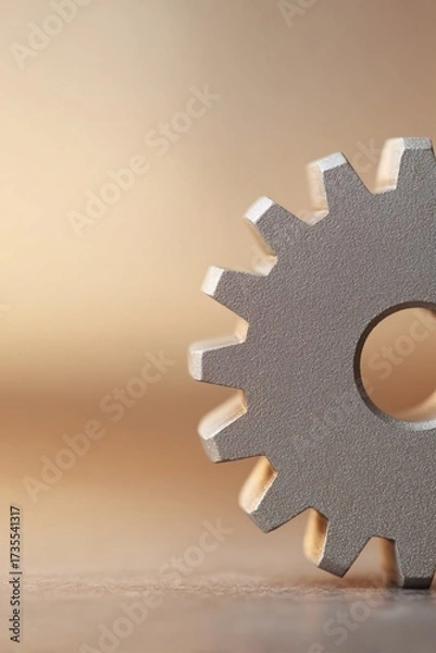 Fototapeta Industrial gear plate close-up macro photography studio setting textured background mechanical concept