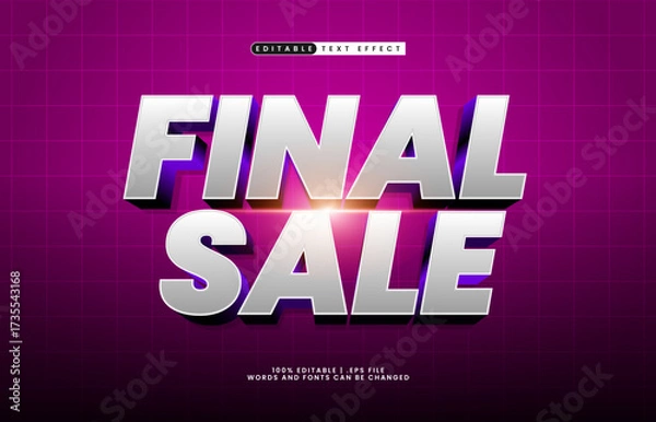 Fototapeta final sale editable text effect