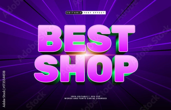 Fototapeta best shop editable text effect