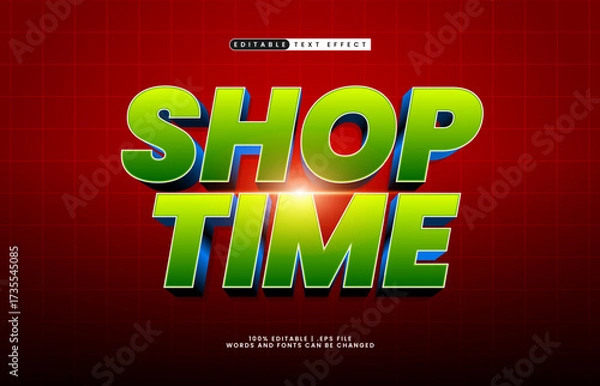 Fototapeta shop time editable text effect