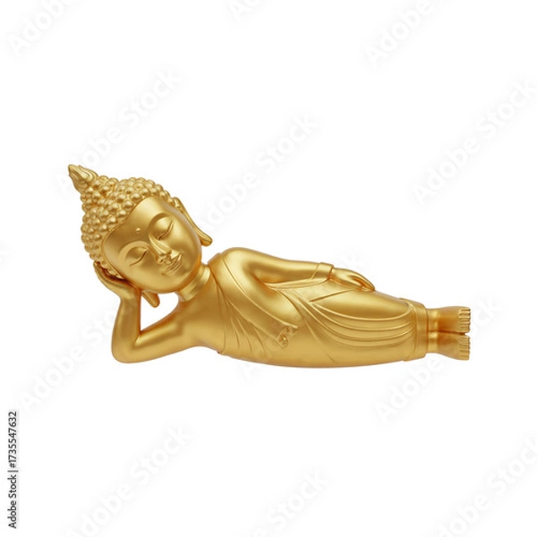Obraz 3D golden buddha isolated