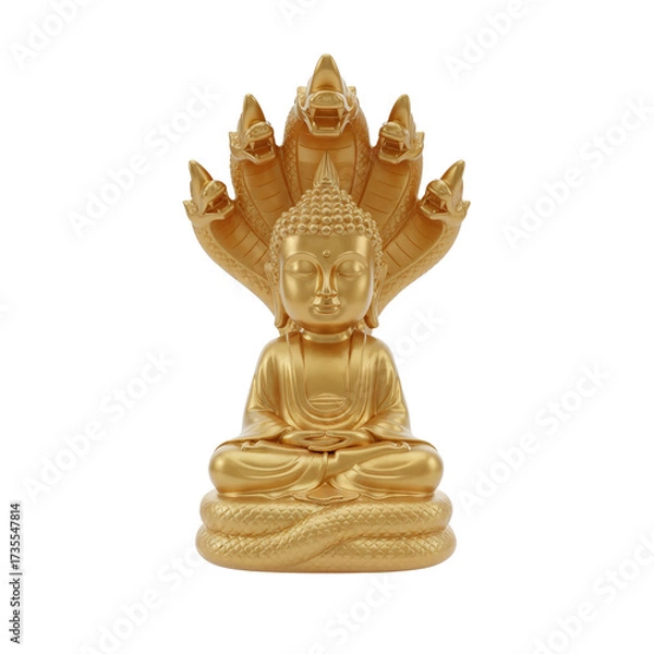 Obraz 3D golden buddha isolated
