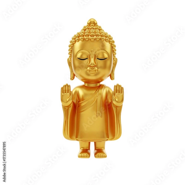 Obraz 3D golden buddha isolated
