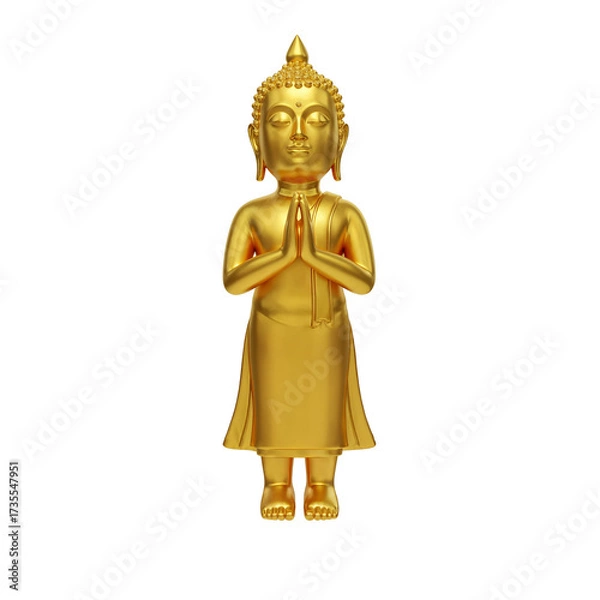 Obraz 3D golden buddha isolated