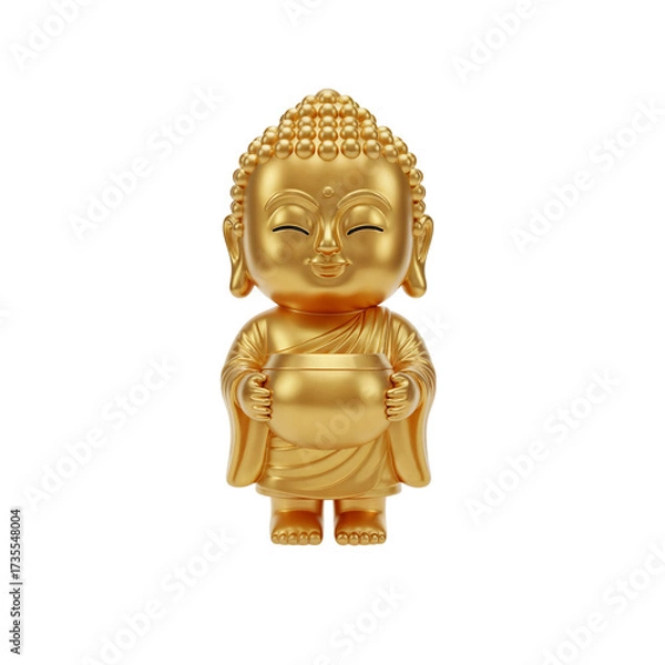 Obraz 3D golden buddha isolated