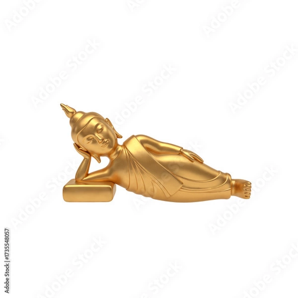 Obraz 3D golden buddha isolated