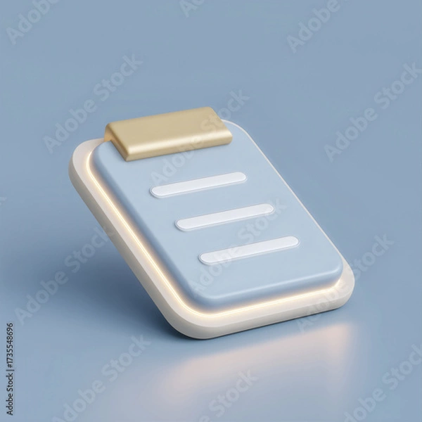 Fototapeta 3D checklist icon with luminous blue glow