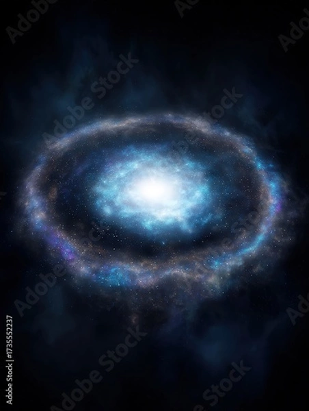 Fototapeta Vast cosmic galaxy surrounded by stars and nebulae with spiral structure in deep space illustrating universe and astronomical phenomena