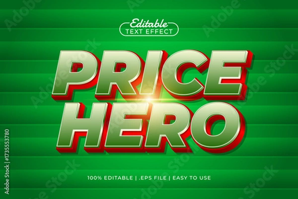 Obraz price hero editable text effect