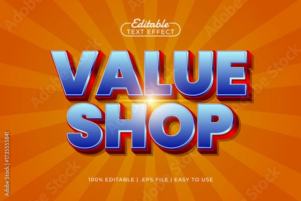 Obraz value shop editable text effect
