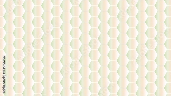 Obraz Seamless Pastel Hexagon Tile Pattern Background – Soft Beige and Green Gradient Geometric Design