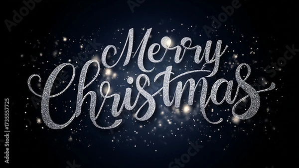 Fototapeta Elegant Christmas Typography in Cursive Calligraphy Style