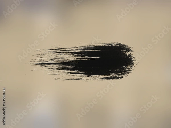 Fototapeta Top view black stroke of paint brushes isolated dark brown colored background for graphic design stock photo. vector multicolor paint, ink brush stroke, texture, illustration