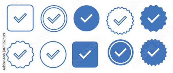 Obraz set of error x mark line and glyph wrong cross mark vector illustration