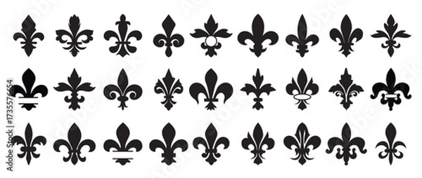 Obraz fleur de lis silhouette on white background vector illustration