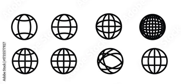 Fototapeta set of black icons isolated on white background on theme vector illustration