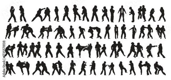 Obraz Set of Black Silhouettes of Kudo Fighters