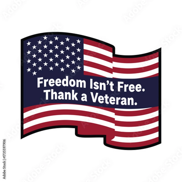 Fototapeta American flag with patriotic message patriotism freedom