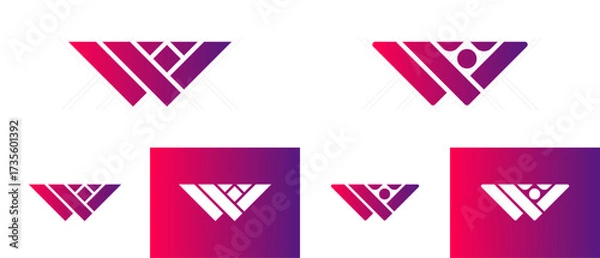 Fototapeta letter W logo template, modern and geometric. Creative vector icon W Logo. Vector Graphic Branding Letter Element. Modern Background