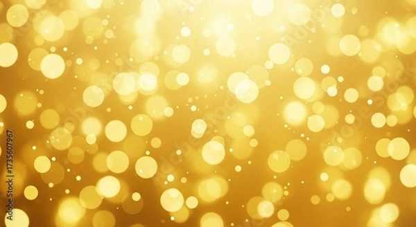 Fototapeta Golden Bokeh Lights Background Abstract Festive Sparkle.