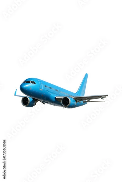 Fototapeta Blue Airplane in Flight High quality Realistic image.