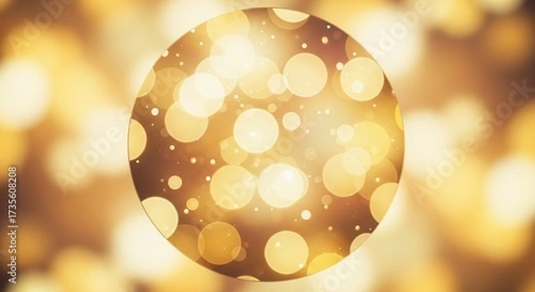 Fototapeta Golden Bokeh Orb A Festive and Luminous Abstract Composition.