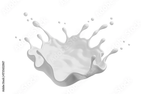 Fototapeta PNG Milk Splash 3D Rendering