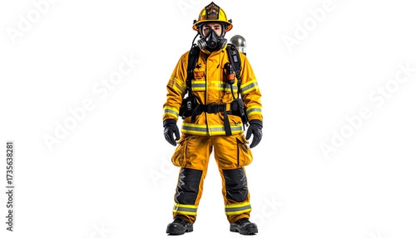 Obraz Firefighter in full protective gear