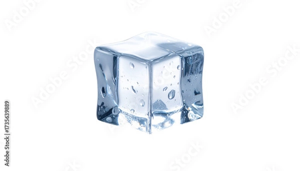 Obraz Translucent single ice cube on black