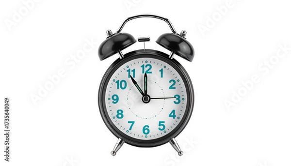 Obraz Classic alarm clock on black