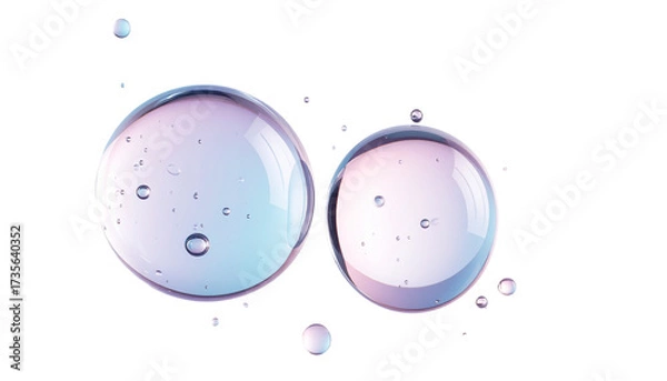 Obraz Luminous bubbles floating on black