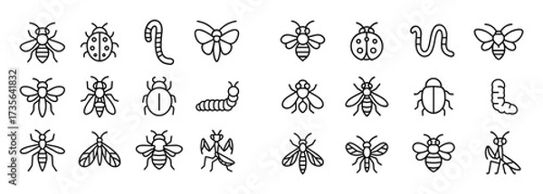 Fototapeta Insect Icon Collection