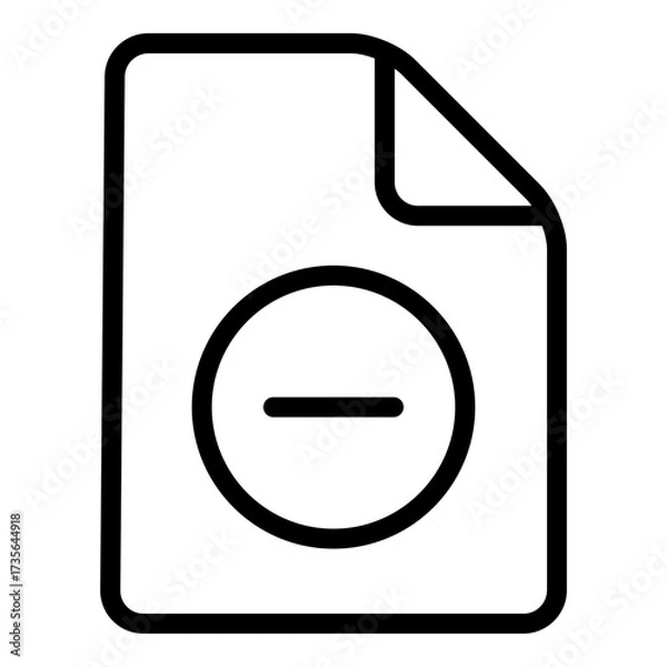 Obraz Document file outline icon. Remove