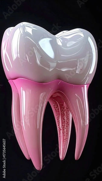 Fototapeta Cross-section of a tooth, revealing root and enamel