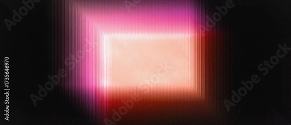 Fototapeta Abstract dark background with pink orange glowing gradient lines. Wide panoramic banner design.