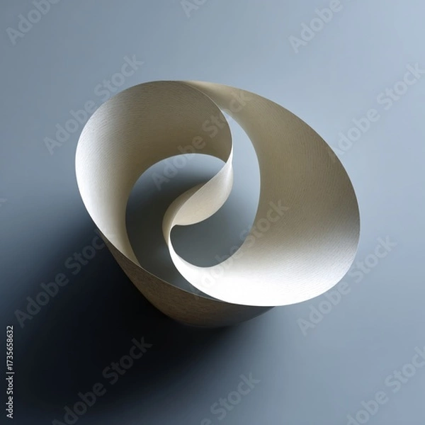 Obraz folded paper shadow effect on solid color, minimal 3D style, copyspace