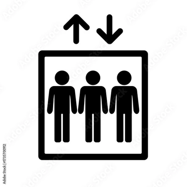 Obraz シンプルなエレベーターのピクト　マーク, サイン,案内,ピクトグラム,アイコン,イラスト