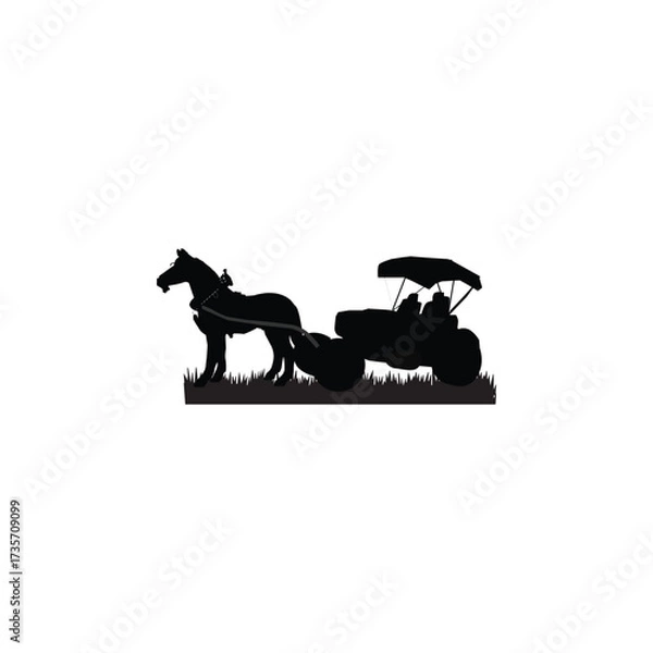 Obraz white horse on black