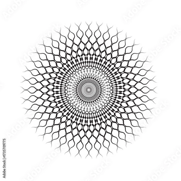 Fototapeta black and white circle pattern