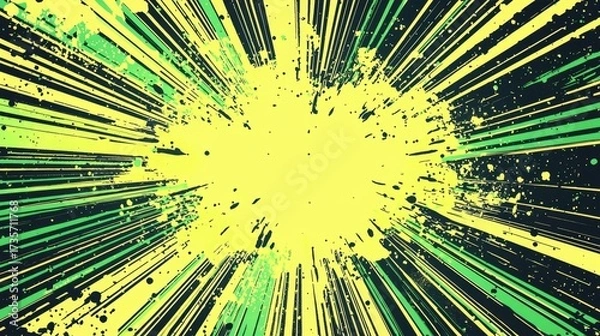 Fototapeta Eye-catching abstract composition highlighting the interplay of green and yellow.