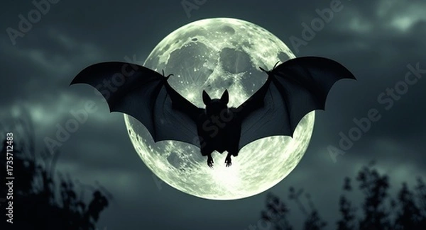 Fototapeta halloween night scene with bats