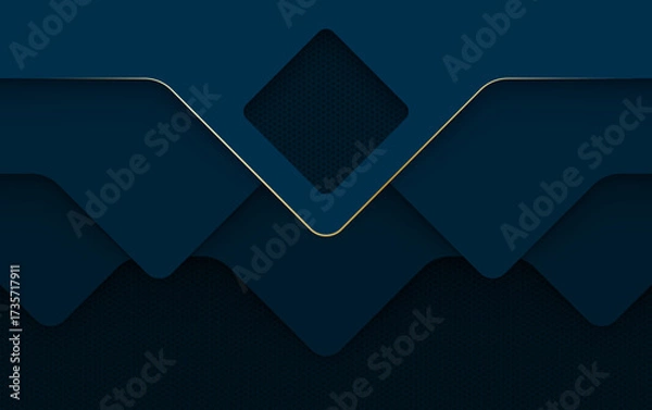 Fototapeta Abstract blue modern background with hexagonal elements