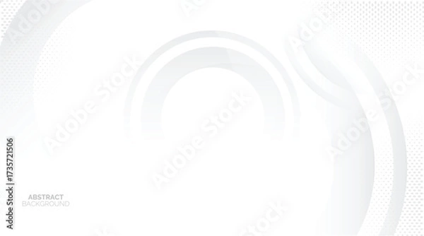 Fototapeta Abstract minimalist white background with circular element pattern
