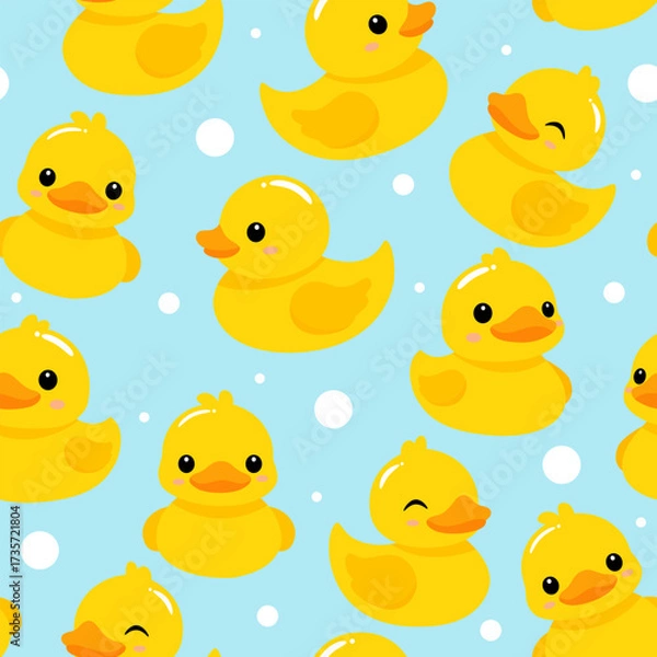 Obraz Cute rubber ducky seamless pattern 