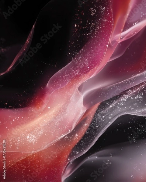 Obraz Emotional Abstract Depths: Passionate Red Gradients, Delicate Pink Elegance, Sophisticated Gray Mood, Soft Blurry Blend, Mysterious White Particles, Dreamy Artistic Backdrop