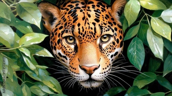 Fototapeta Jaguar Hiding in the Jungle