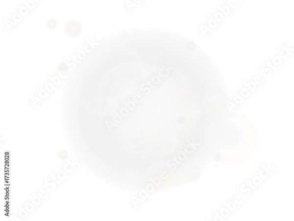 Fototapeta Large soft white glowing bubble effect abstract circular light design - modern minimalist spherical lens flare vector element for presentations and technology.