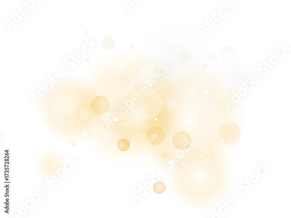 Fototapeta Luxury gold dust light effects PNG. Sparkling confetti texture or fine particle overlay for festive and beauty digital design