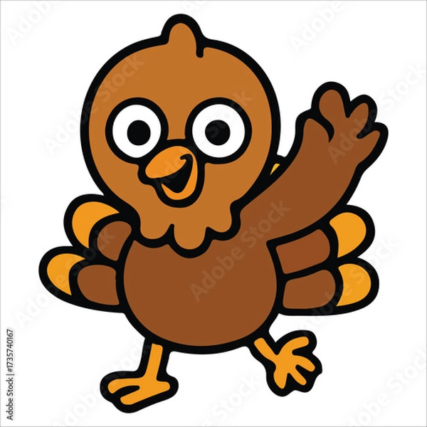 Obraz Give Thanks Autumn Elements and Pumpkin Illustration